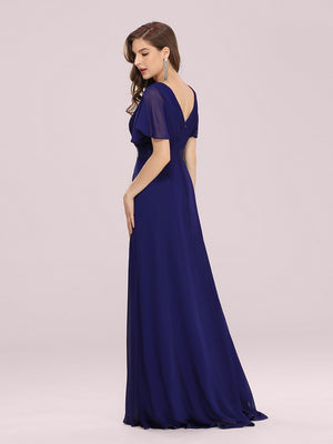 Jacqui Double V-Neck Ruffle Sleeve Bridesmaids Dress