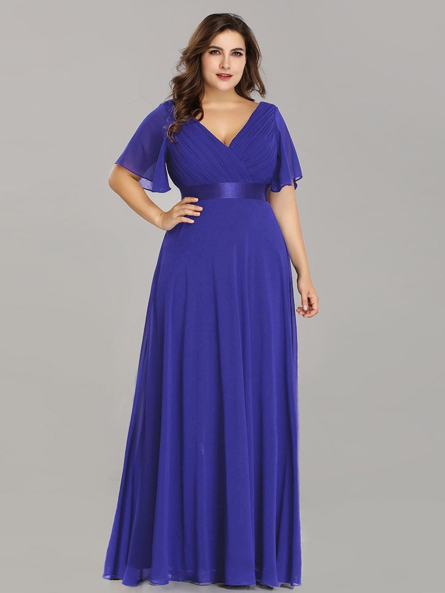 Jacqui Double V-Neck Ruffle Sleeve Bridesmaids Dress