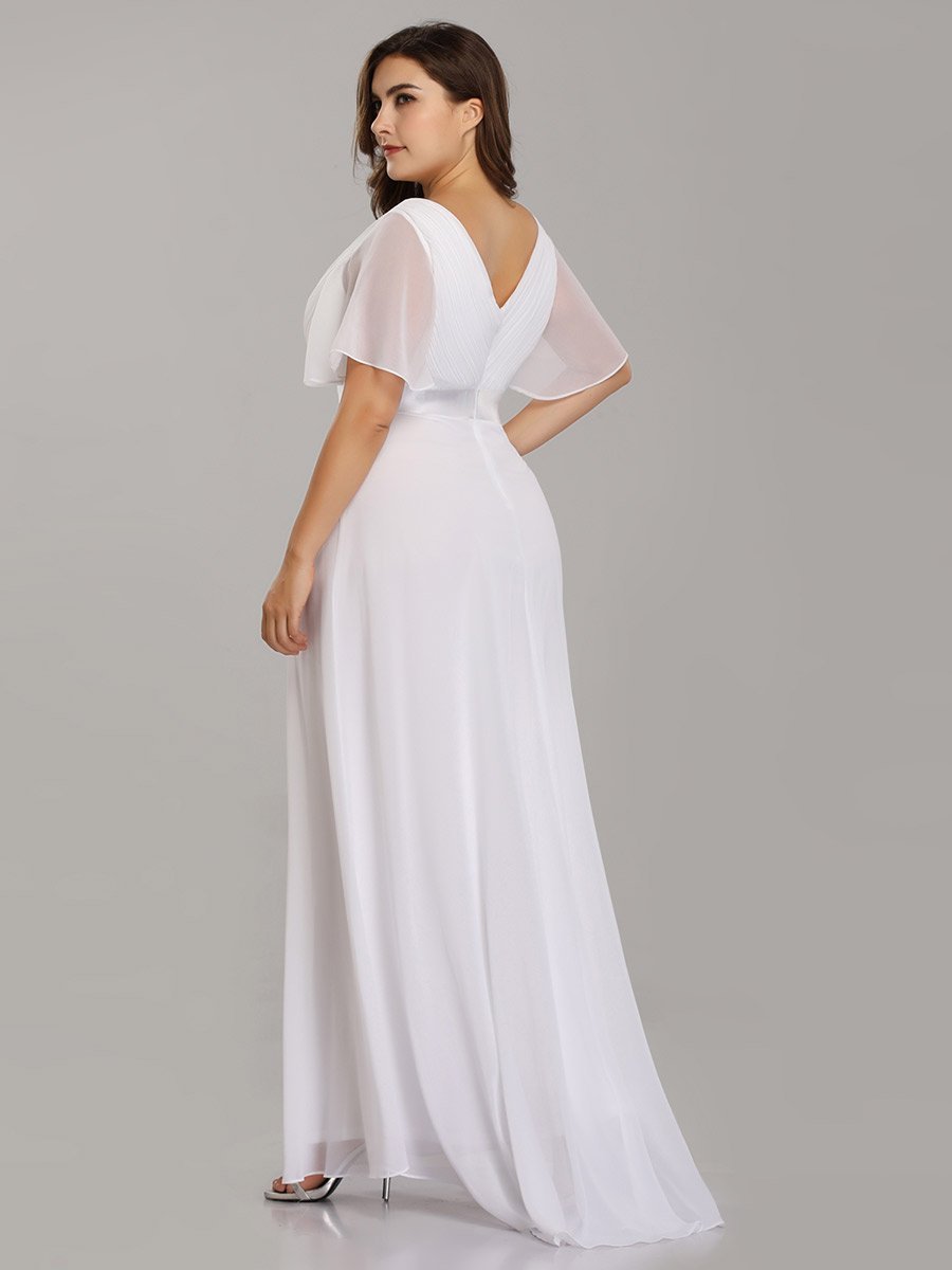 Jacqui Double V-Neck Ruffle Sleeve Bridesmaids Dress