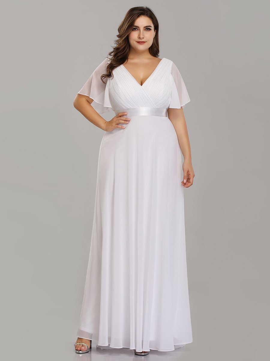 Jacqui Double V-Neck Ruffle Sleeve Bridesmaids Dress