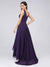 Double V Neck Rhinestones Bridesmaids Dress