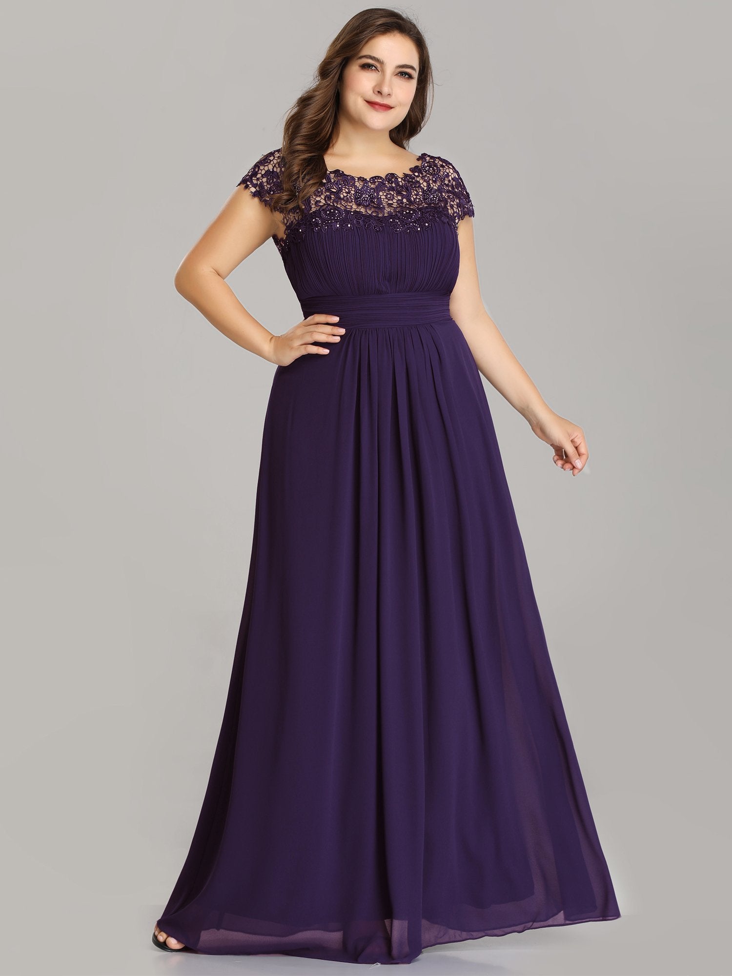 Shirley Lacey Neckline Bridesmaids Dress