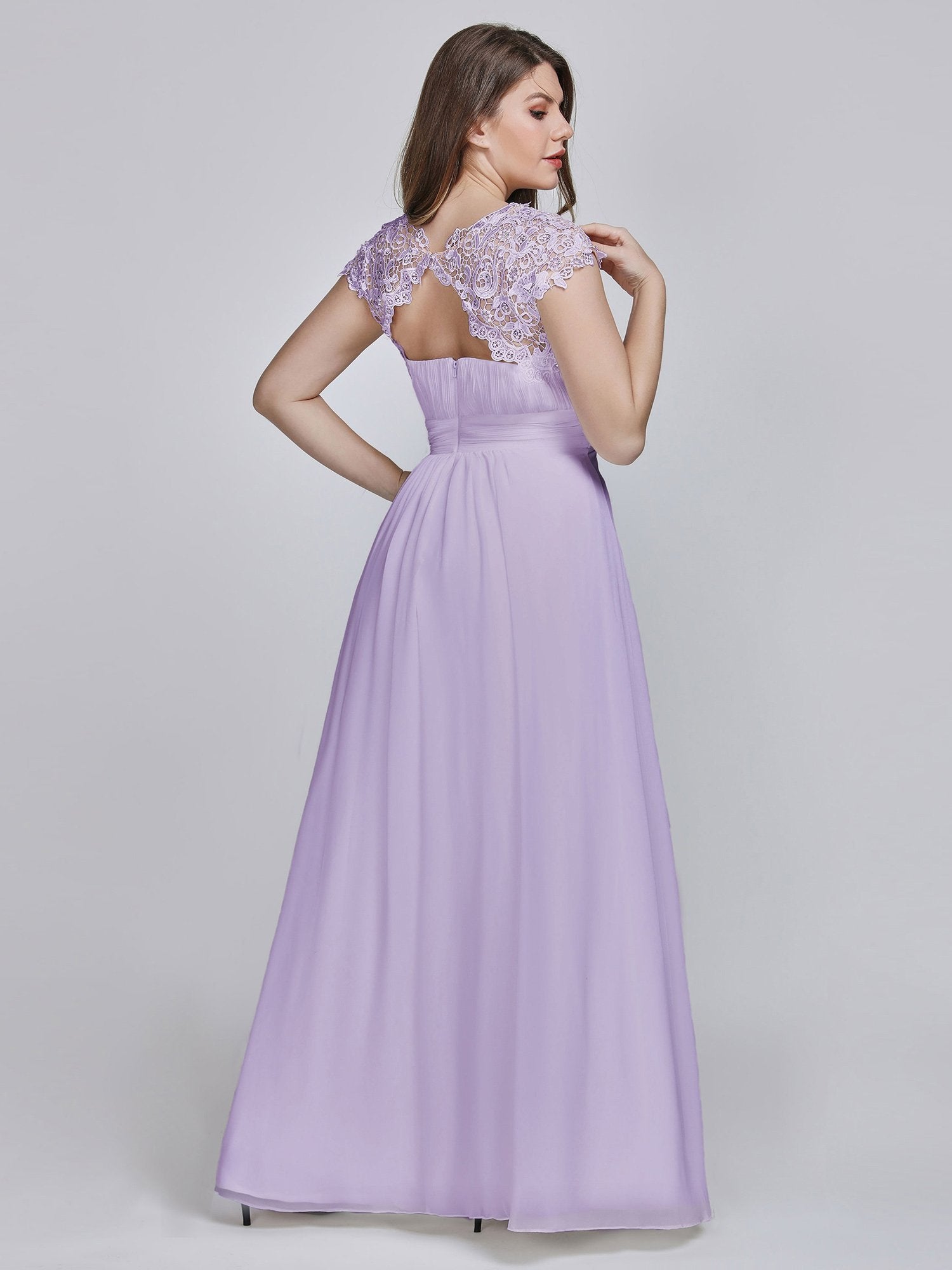 Shirley Lacey Neckline Bridesmaids Dress