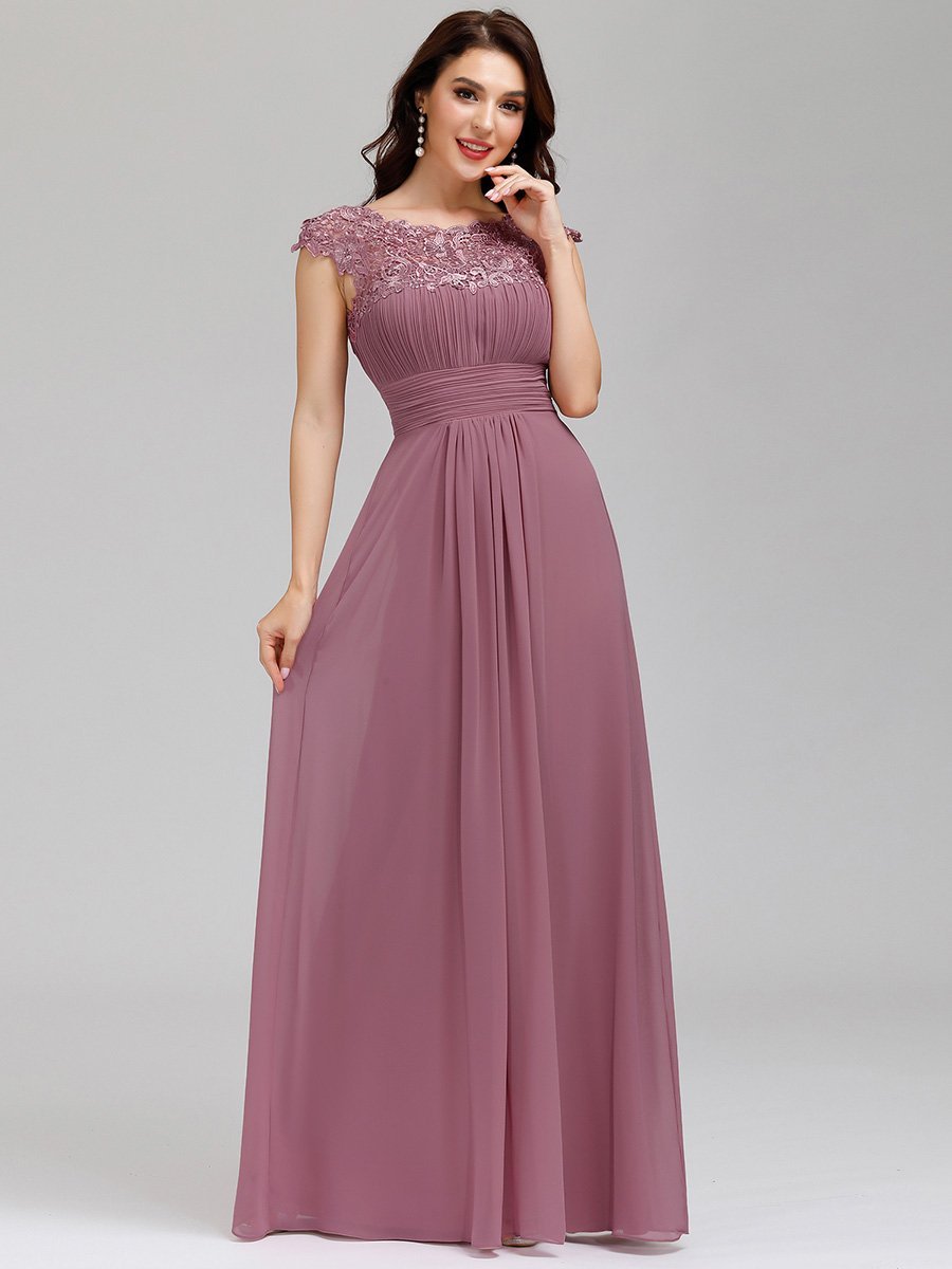 Shirley Lacey Neckline Bridesmaids Dress