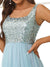Spectacular U Neck Sleeveless A Line Sequin bodice Ball/Evening dress