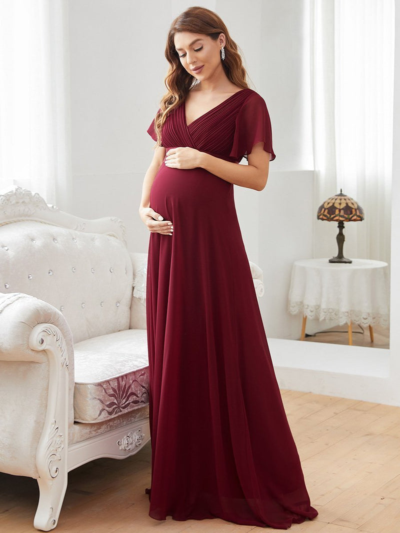 Jacqui Deep V-neck Maternity Bridesmaids Dress - Bella Bridesmaids Jacqui Deep V-neck Maternity Bridesmaids Dress - Bella Bridesmaids