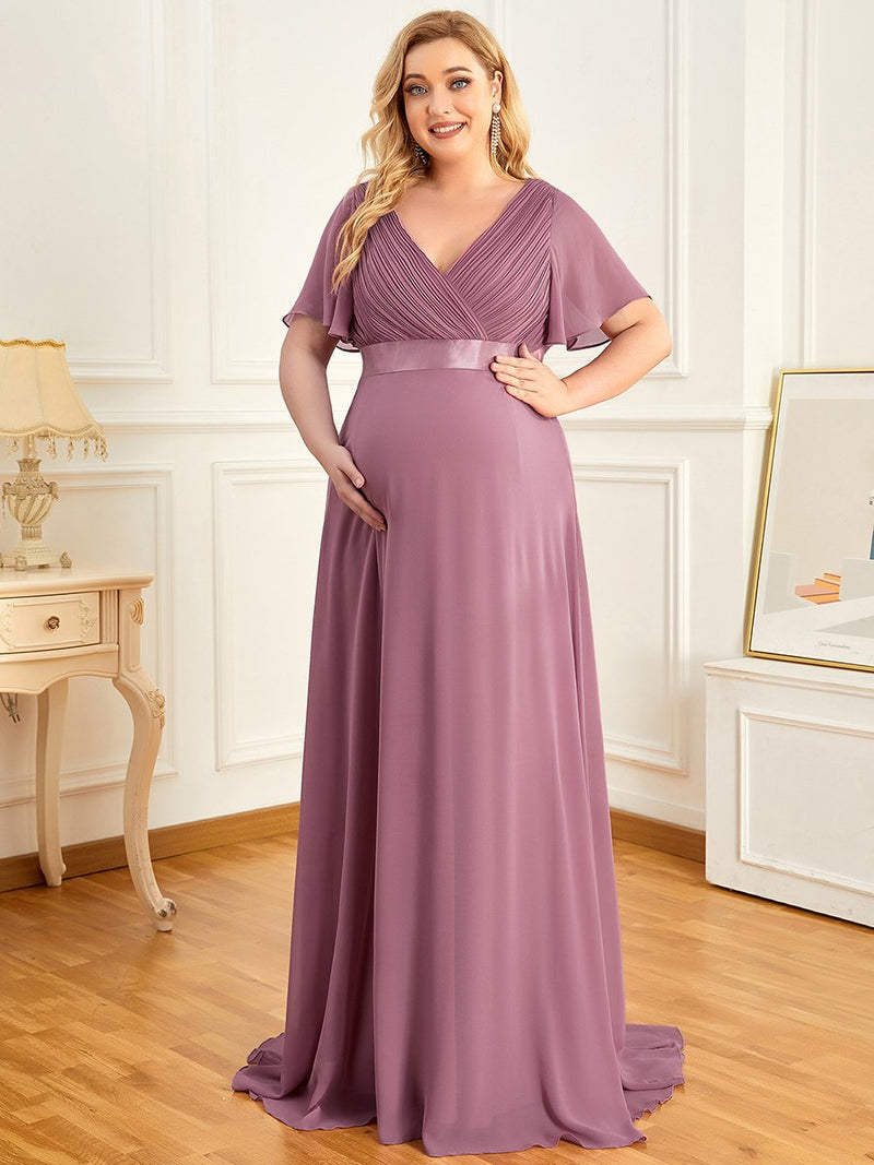 Jacqui Deep V-neck Maternity Bridesmaids Dress - Bella Bridesmaids Jacqui Deep V-neck Maternity Bridesmaids Dress - Bella Bridesmaids