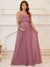 A Line Floor Length Swinging Collar Maternity Dress