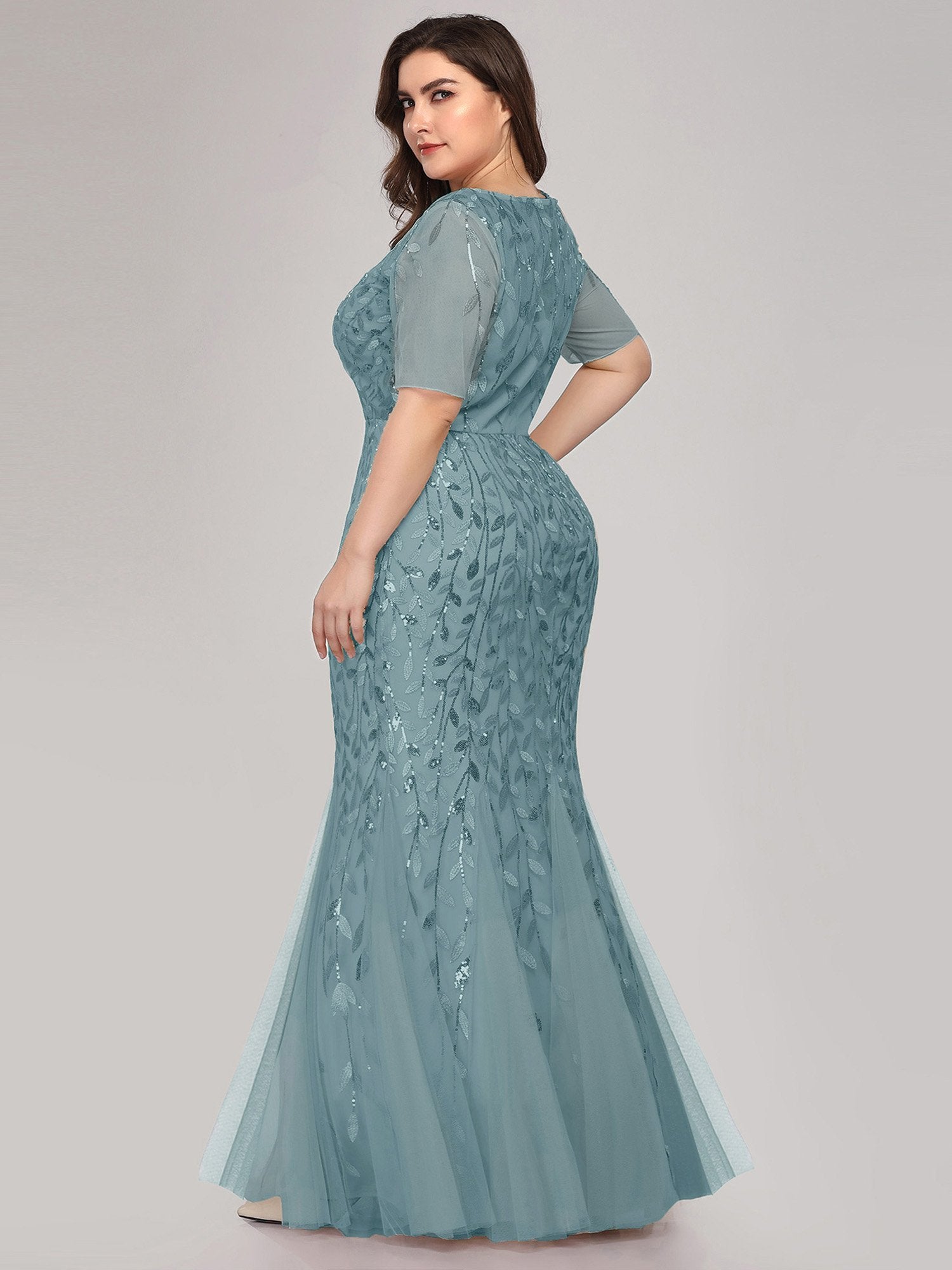 Lisa Sequin Fishtail Tulle Ball/Evening Dress