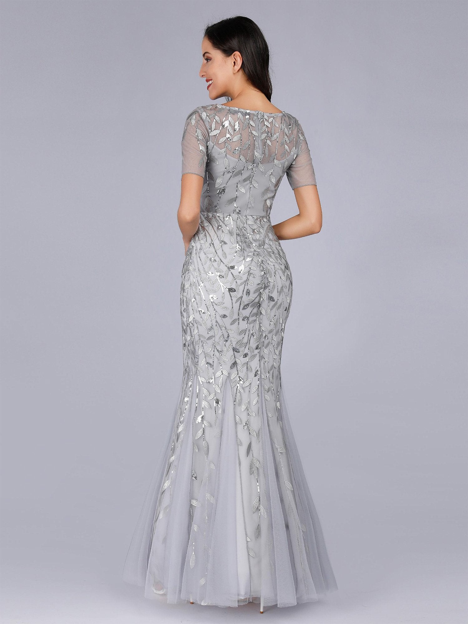 Lisa Sequin Fishtail Tulle Ball/Evening Dress
