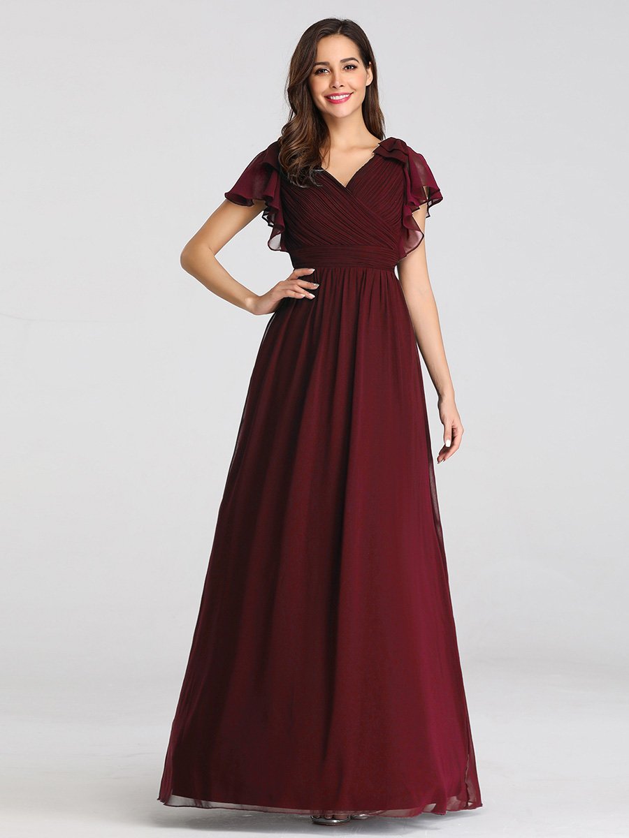 Jasmine Ruffle Sleeve Bridesmaids Dress