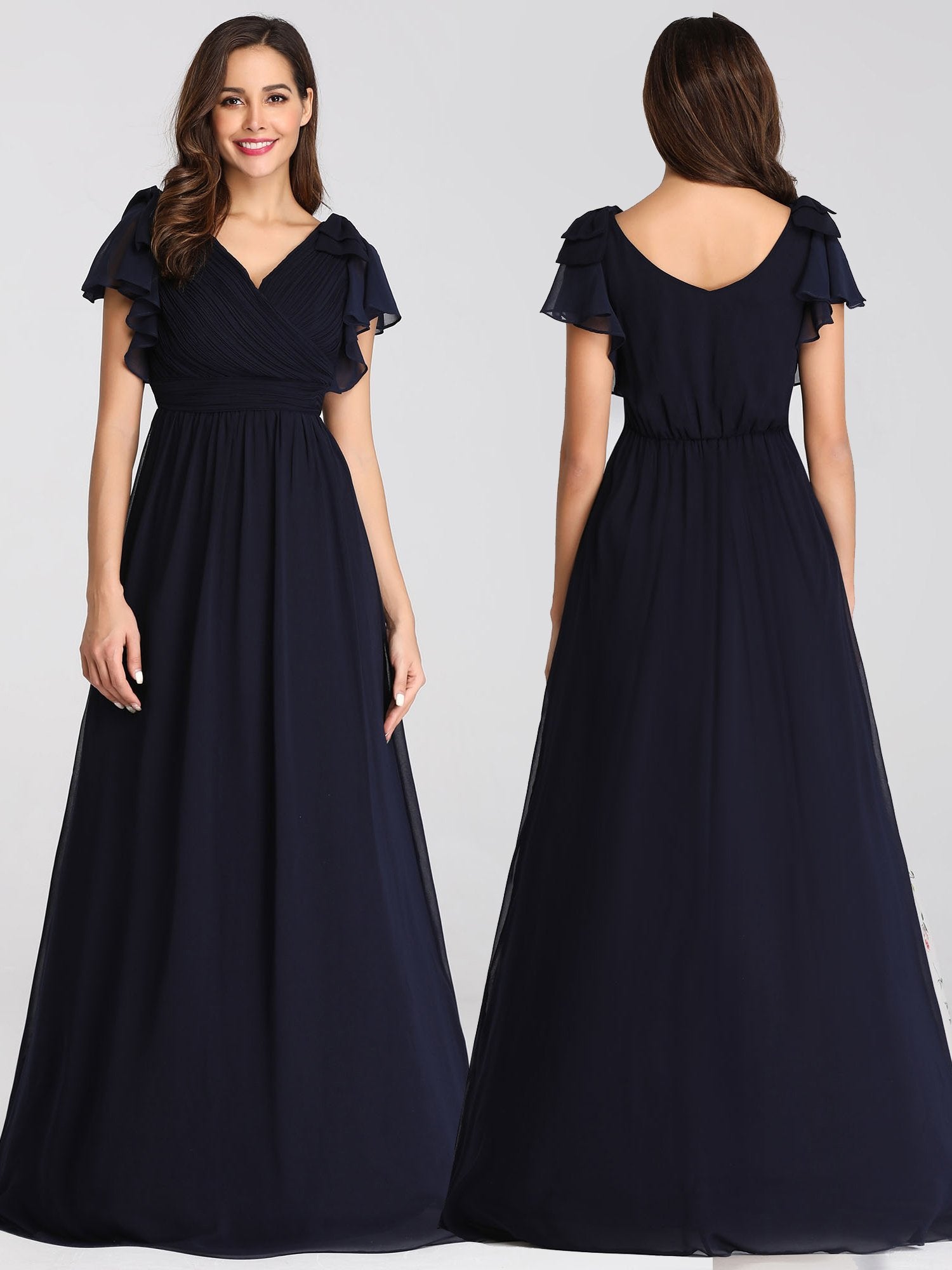 Jasmine Ruffle Sleeve Bridesmaids Dress