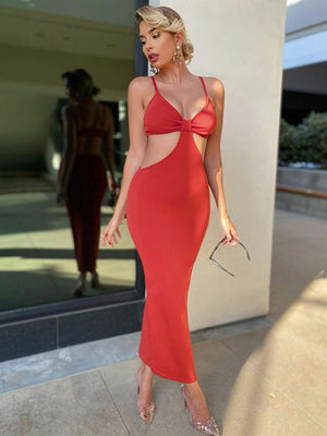 Sexy Solid Strapless Camisole Maxi Dress