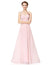 Elegant Long Chiffon Bridesmaid Dress with Corset Back