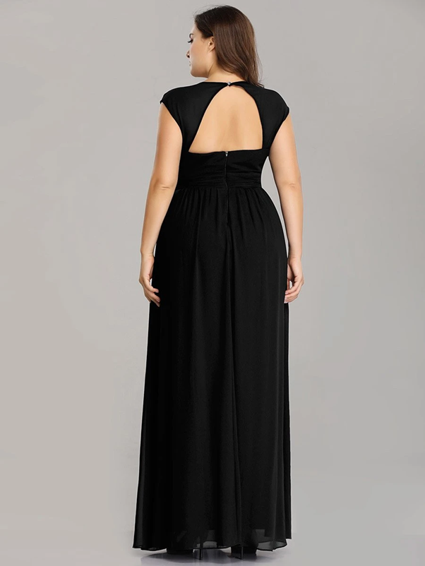 V-Neck Empire Waist Chiffon Maxi Long Ball/Evening Dress