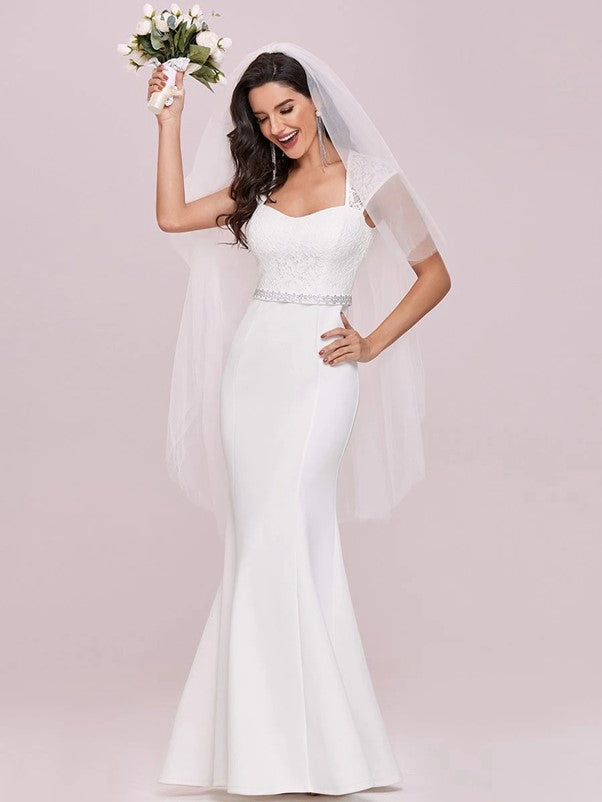 Trina Cap Sleeve Sweetheart Mermaid Style Wedding Dress