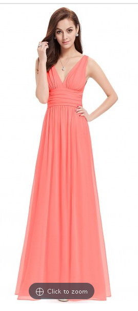 Emma Double V-Neck Bridesmaids Dress