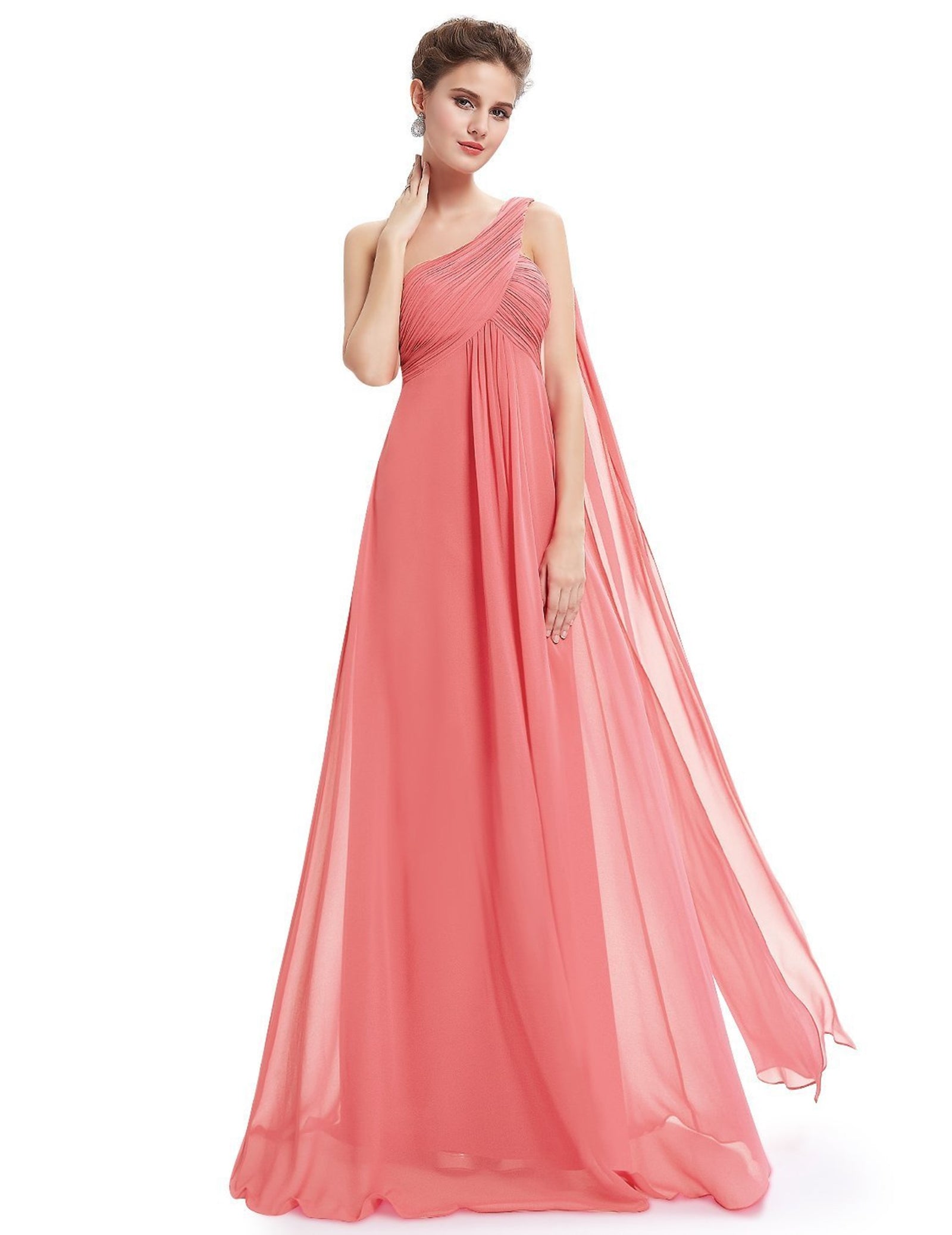 Serenity One Shoulder Chiffon Ruffle Bridesmaids Dress