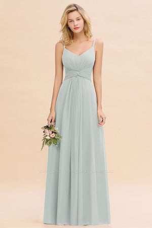 Ruffle Spaghetti Straps Backless Bridesmaids