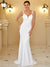Ally Sleeveless Deep V Neck Fishtail Wedding Dress