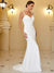 Adorable Sleeveless Deep V Neck Fishtail Wedding Dress