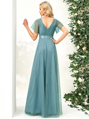 Alice V-Neck A-Line Floor-Length Evening Dress