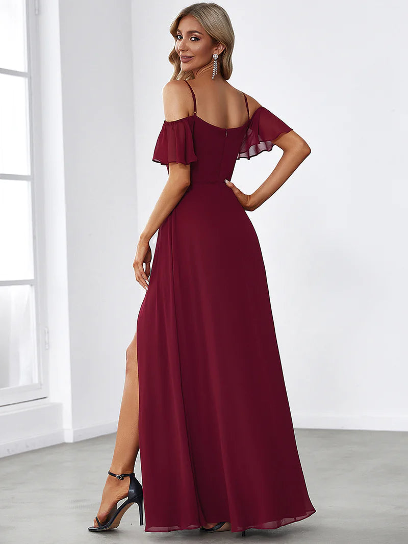Gina Off shoulder Chiffon Bridesmaid Dress