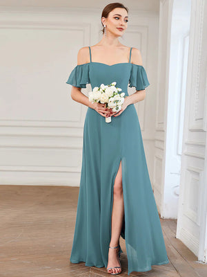 Gina Off shoulder Chiffon Bridesmaid Dress