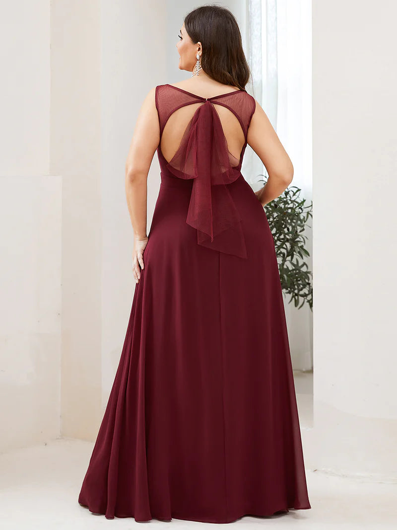 Tilda Straight Sleeveless Bridesmaid Dresses with Deep V-Neck