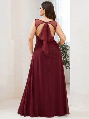 Straight Sleeveless Bridesmaid Dresses with Deep V-Neck