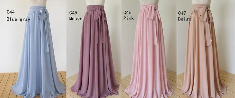Light blue grey chiffon skirt discount