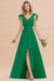 Hi-Lo V-Neck Ruffle Long Bridesmaid Dress