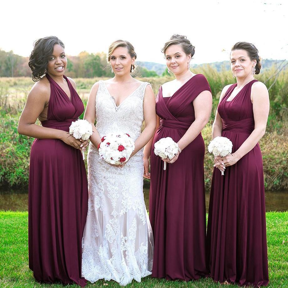 Burgundy Maxi Infinity Dress Bella Bridesmaids