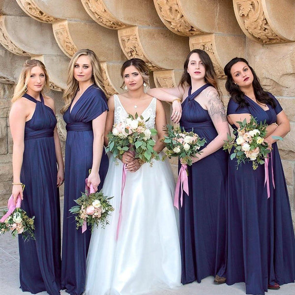Navy Blue Maxi Infinity Dress - Bella Bridesmaids