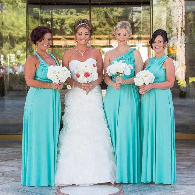 Turquoise Green Maxi Infinity Dress - Bella Bridesmaids Turquoise Green Maxi Infinity Dress - Bella Bridesmaids