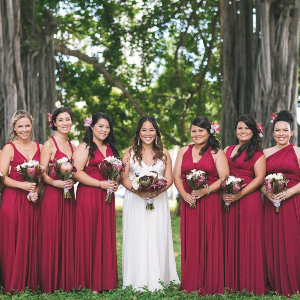 Wine Red Maxi Infinity Dress